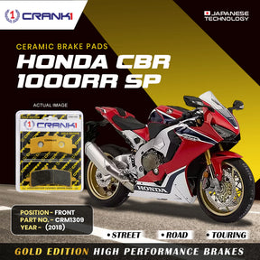 CRANK1 CRM1309 Ceramic Front Brake Pads for Honda CBR1000RR SP 2018 HH Rated Motorcycle Brake Pads