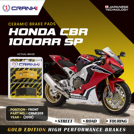 CRANK1 CRM1309 Ceramic Front Brake Pads for Honda CBR1000RR SP 2018 HH Rated Motorcycle Brake Pads