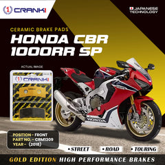 CRANK1 CRM1309 Ceramic Front Brake Pads for Honda CBR1000RR SP 2018 HH Rated Motorcycle Brake Pads