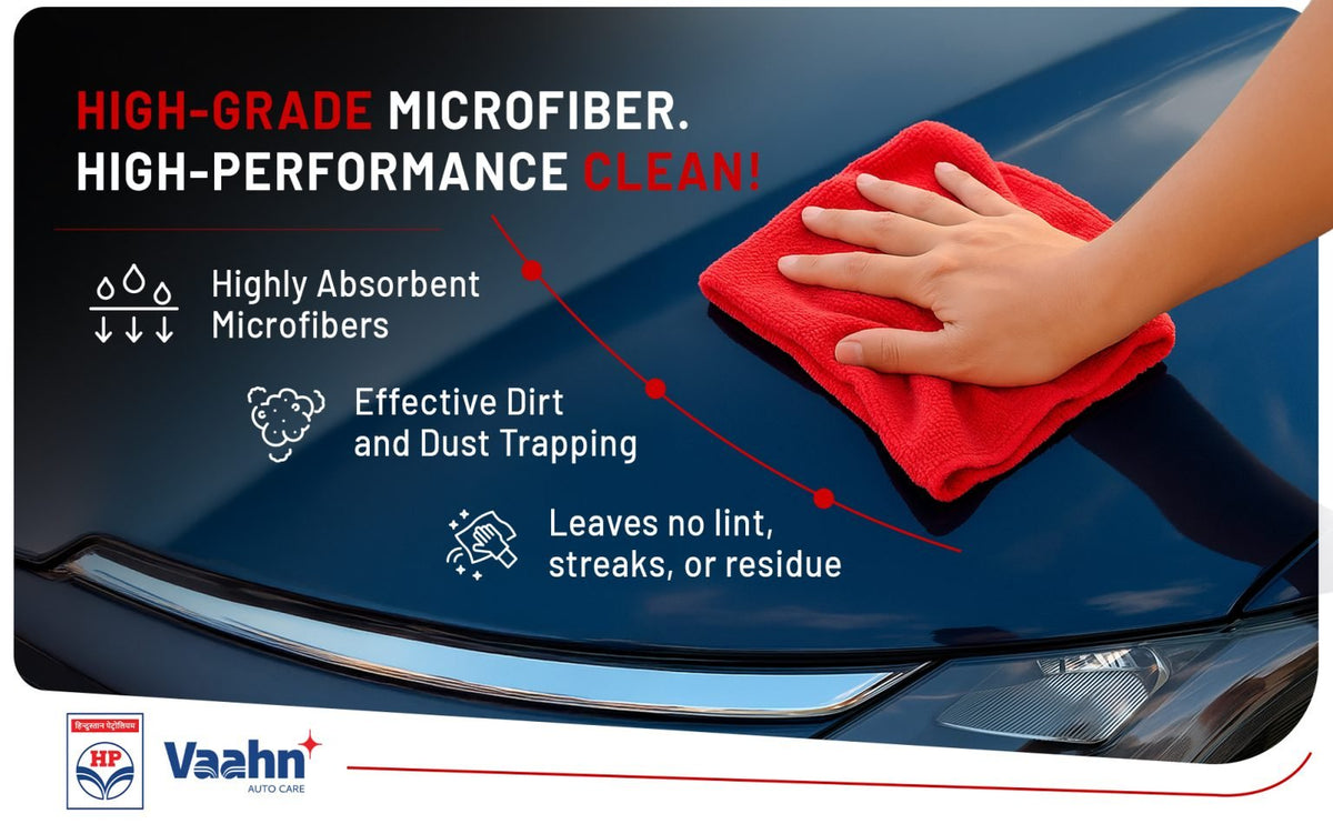 HP Vaahn microfiber cleaning cloth 40x40cm 340 GSM pack of 3 lint free detailing towels