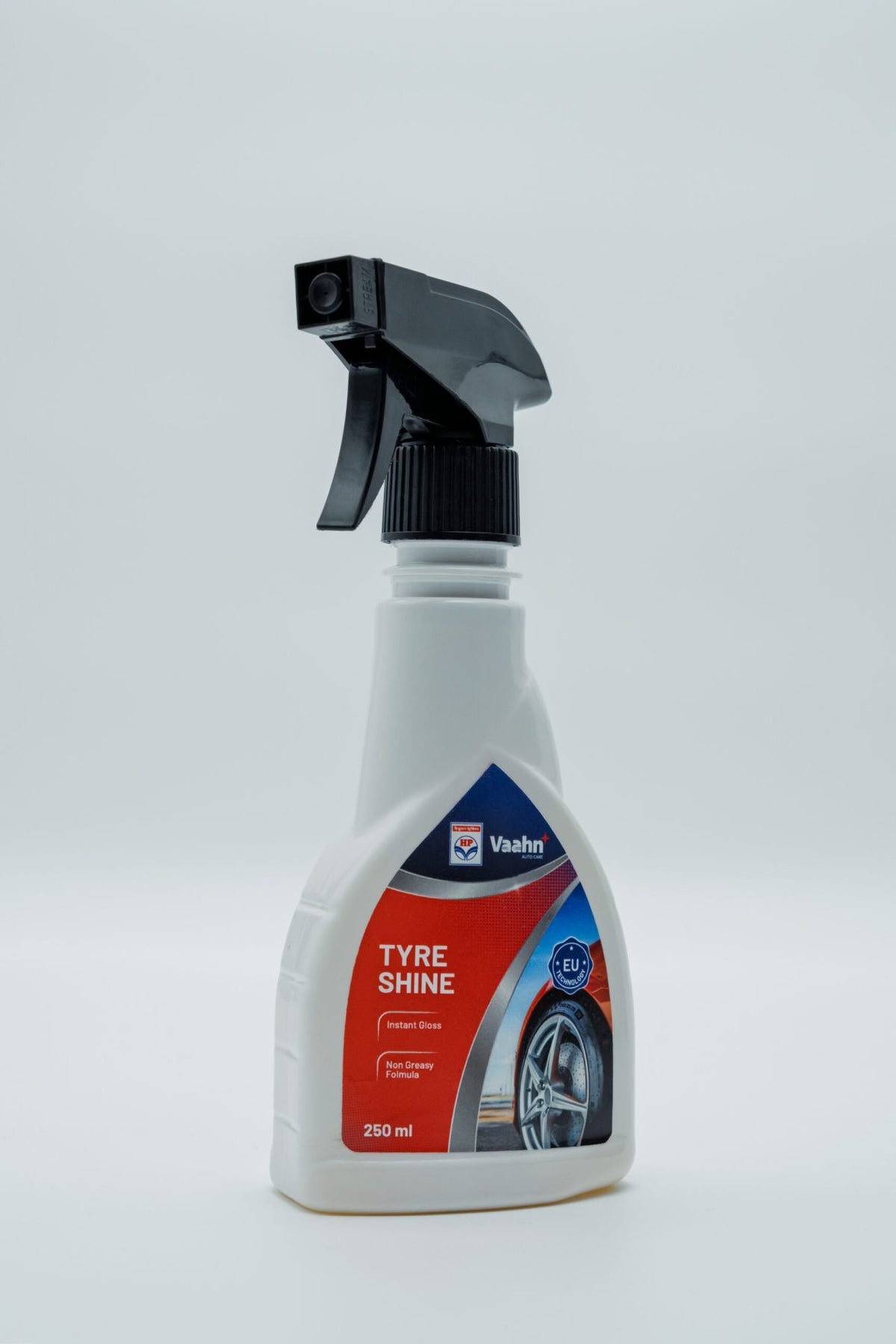 HP Vaahn tyre shine spray giving wet look glossy finish