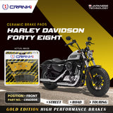 CRANK1 Ceramic Front Brake Pads for Harley Davidson Forty Eight | CRM2809 HH Rated High Performance Motorcycle Brake Pads