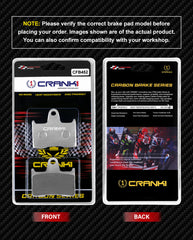 CRANK1 CFB036 Carbon Front Brake Pads for Harley Davidson Pan America 2021+, BMW GS, Ducati & Triumph Motorcycles