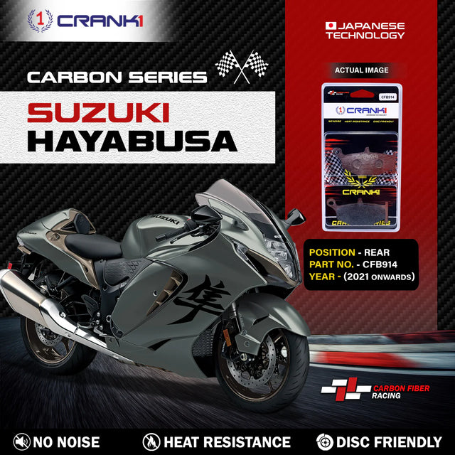 CRANK1 CFB914 Carbon Brake Pads for Suzuki Hayabusa Rear