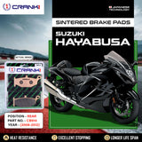 CRANK1 CB914 Sintered Rear Brake Pads for Suzuki Hayabusa 2008-2012 GSX-R1000 and V-Strom 1000
