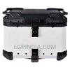 LGP 45L black aluminium motorcycle top box with backrest

