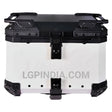 LGP 45L black aluminium motorcycle top box with backrest

