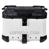 LGP 45L black aluminium motorcycle top box with backrest

