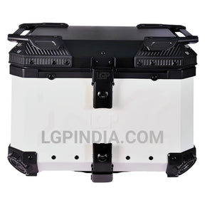 LGP 45L black aluminium motorcycle top box with backrest

