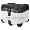 LGP 45L black aluminium motorcycle top box with backrest

