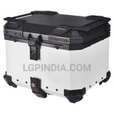 LGP 45L black aluminium motorcycle top box with backrest

