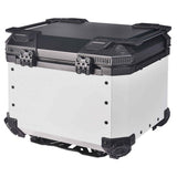 LGP 45L black aluminium motorcycle top box with backrest

