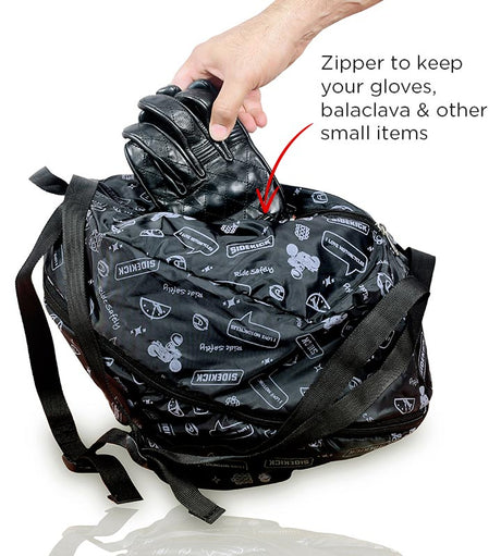 Guardian Gears Sidekick foldable waterproof helmet bag for full-face motorcycle helmet