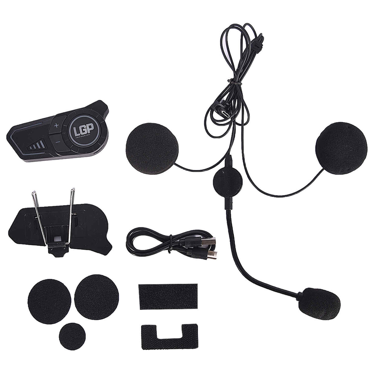 LGP F20 Pro Bluetooth 6.1 helmet headset installed on motorcycle helmet