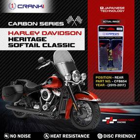 CRANK1 CFB854 carbon rear brake pads for Harley-Davidson Heritage Softail Classic 2015-2017