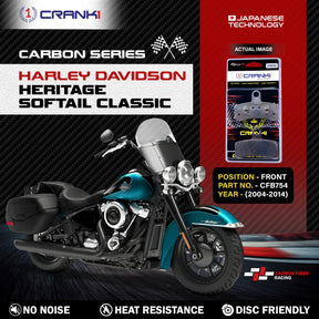 CRANK1 CFB754 carbon front brake pads for Harley-Davidson Heritage Softail Classic 2004-2014