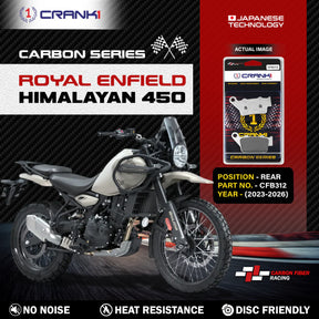 CRANK1 Carbon Rear Brake Pads CFB312 for Royal Enfield Himalayan 450, KTM Duke, BMW GS, Ducati Scrambler, Triumph Speed 400 and Adventure Motorcycles