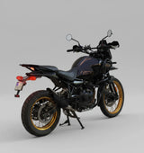 Rogue 2.0 stainless steel exhaust for Royal Enfield Himalayan 450 available in black and silver with decat pipe option
