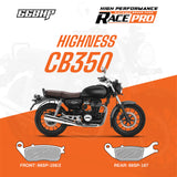 66BHP Race Pro Sintered Brake Pads for Honda Highness CB350 and CB350RS Front 66RP-156-2 Rear 66RP-167