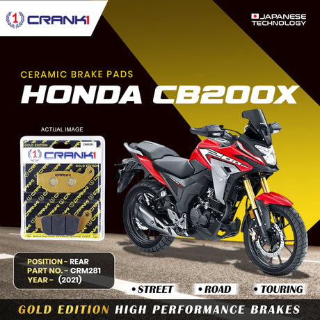 CRANK1 Ceramic Rear Brake Pads CRM281 for Honda CB200X 2021 HH Rated Disc Brake Pads