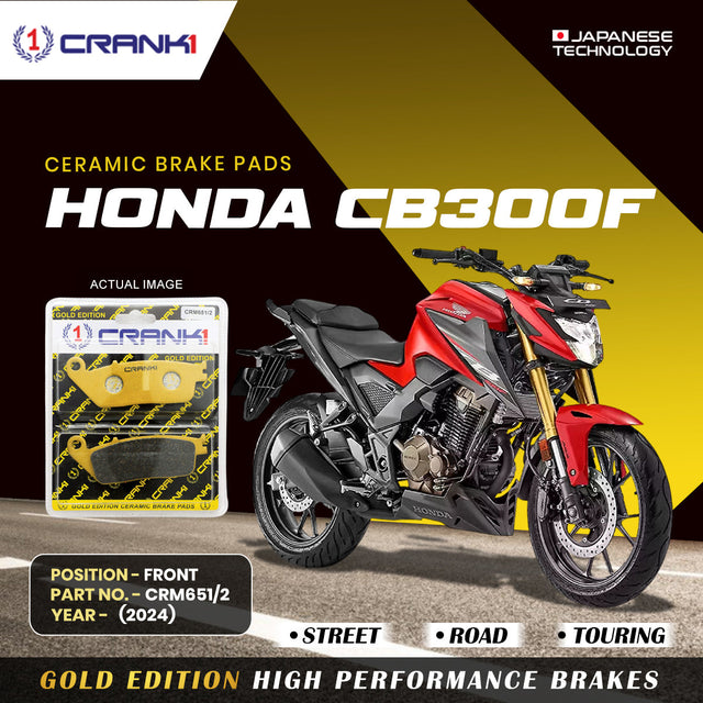 CRANK1 Ceramic Front Brake Pads CRM651/2 for Honda CB300F (2024) HH Rated Motorcycle Disc Brake Pads