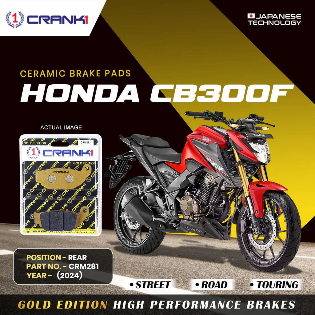 CRANK1 Ceramic Rear Brake Pads CRM281 for Honda CB300F 2024 HH Rated Motorcycle Disc Brake Pads