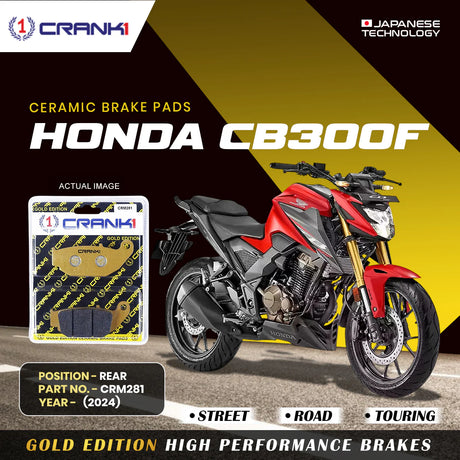 CRANK1 Ceramic Rear Brake Pads CRM281 for Honda CB300F 2024 HH Rated Motorcycle Disc Brake Pads