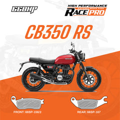 66BHP Race Pro Sintered Brake Pads for Honda Highness CB350 and CB350RS Front 66RP-156-2 Rear 66RP-167