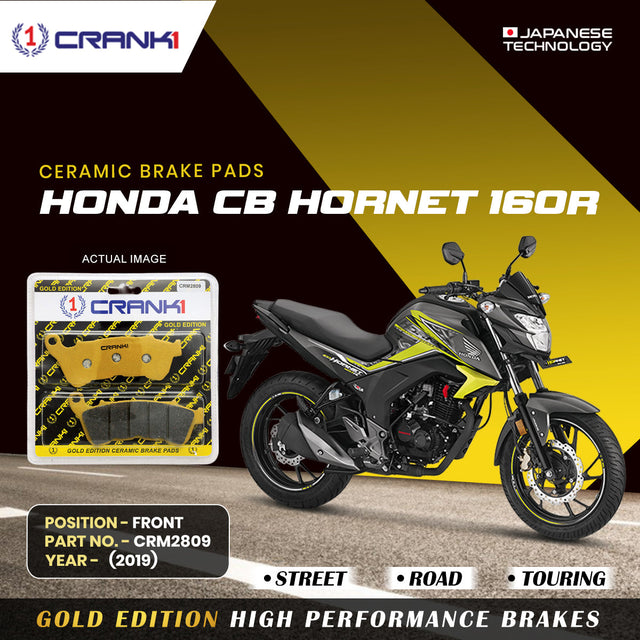 CRANK1 Ceramic Front Brake Pads CRM2809 for Honda CB Hornet 160R (2019) HH Rated Motorcycle Brake Pads