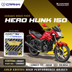 CRANK1 Ceramic Front Brake Pads CRM063 for Hero Hunk 150CC HH Rated Disc Brake Pads