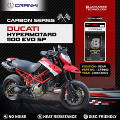 CRANK1 CFB662 carbon rear brake pads for Ducati Hypermotard 1100 EVO SP 2007-2012