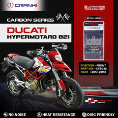 CRANK1 Carbon Front Brake Pads CFB036 for Ducati Hypermotard 821 2013-2015 High Performance Carbon Kevlar Motorcycle Brake Pads 2 Sets