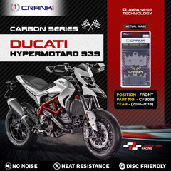 CRANK1 Carbon Front Brake Pads CFB036 for Ducati Hypermotard 939 2016-2018 High Performance Carbon Kevlar Motorcycle Brake Pads 2 Sets