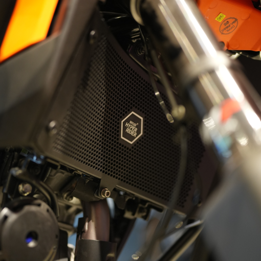 Hyperrider Radiator Guard for KTM Adventure 250 390 390 S 390 X Black Orange
