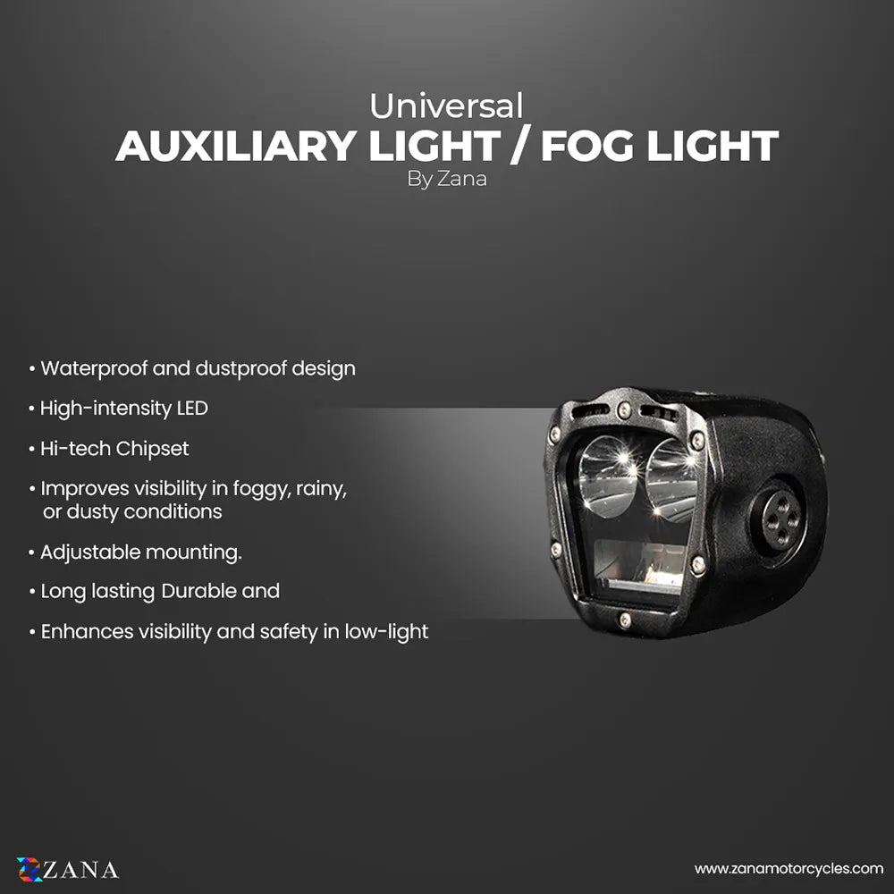 ZANA Fog Light ZFL-70 Universal LED Fog Lights with Bluetooth Controller, Dual Colour Beam and CNC Aluminium Body | Legendary Custom