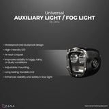 ZANA Fog Light ZFL-70 Universal LED Fog Lights with Bluetooth Controller, Dual Colour Beam and CNC Aluminium Body | Legendary Custom