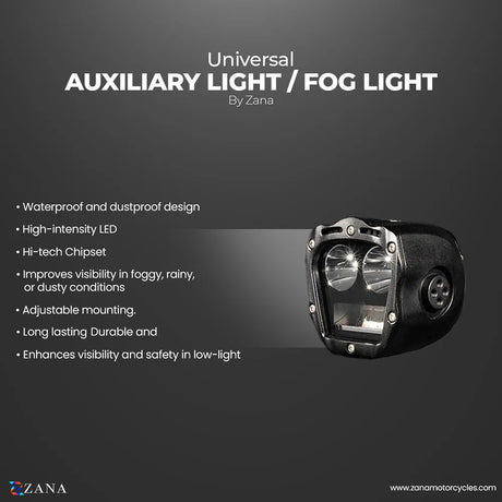 ZANA Fog Light ZFL-70 Universal LED Fog Lights with Bluetooth Controller, Dual Colour Beam and CNC Aluminium Body | Legendary Custom