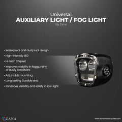 ZANA Fog Light ZFL-70 Universal LED Fog Lights with Bluetooth Controller, Dual Colour Beam and CNC Aluminium Body | Legendary Custom