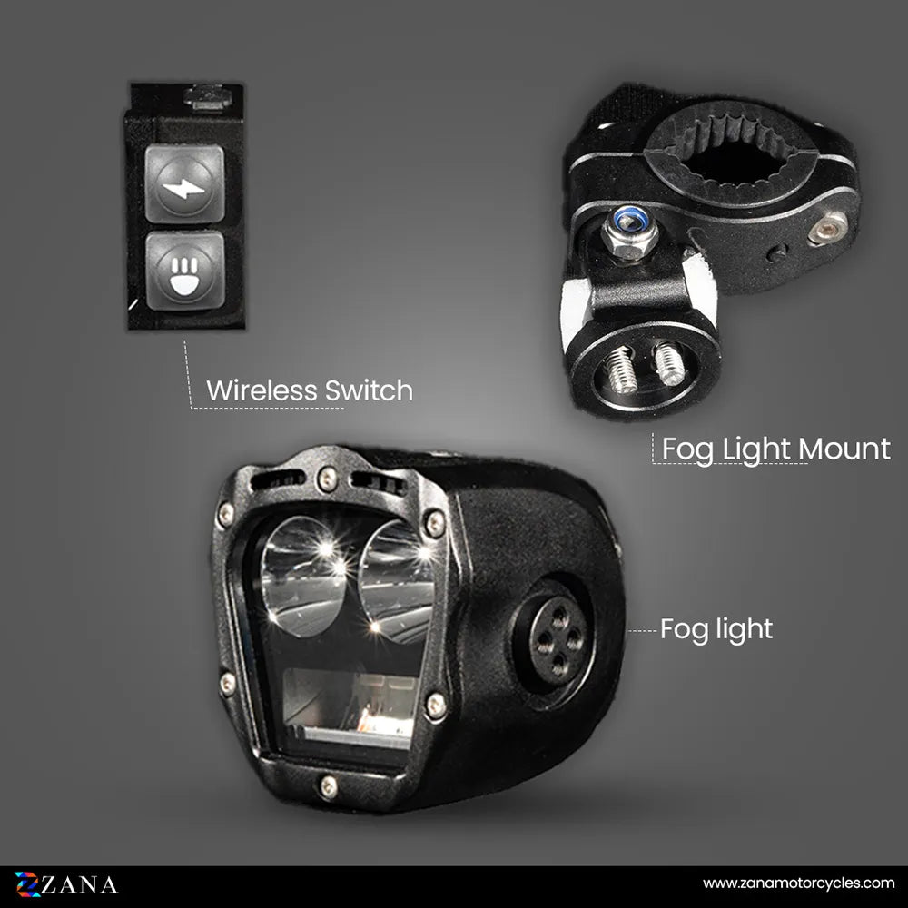 ZANA Fog Light ZFL-70 Universal LED Fog Lights with Bluetooth Controller, Dual Colour Beam and CNC Aluminium Body | Legendary Custom
