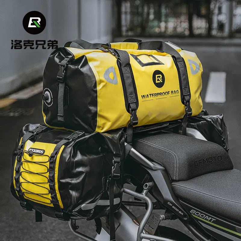 Moto Guard RockBro 60L Yellow Duffle Tail Bag for Motorcycle Touring