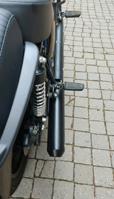 SS Motocorp Slip-On Exhaust for Royal Enfield Classic Reborn 350 Steel Polished Matte Black Finish