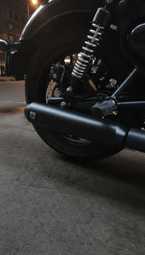 SS Motocorp Slip-On Exhaust for Royal Enfield Meteor 350 Steel Polished Matte Black Finish