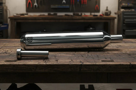 SS Motocorp Slip-On Exhaust for Royal Enfield Classic Reborn 350 Steel Polished Matte Black Finish