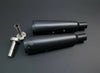 SS Motocorp Fat Cans Slip-On Exhaust Pair for Royal Enfield Interceptor 650 GT 650 Matte Mirror Black Finish