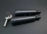SS Motocorp Fat Cans Slip-On Exhaust Pair for Royal Enfield Interceptor 650 GT 650 Matte Mirror Black Finish