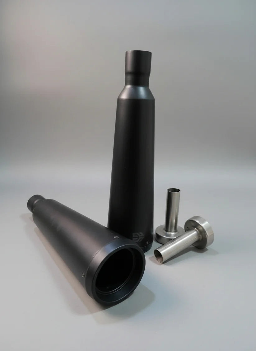 SS Motocorp Fat Cans Slip-On Exhaust Pair for Royal Enfield Interceptor 650 GT 650 Matte Mirror Black Finish
