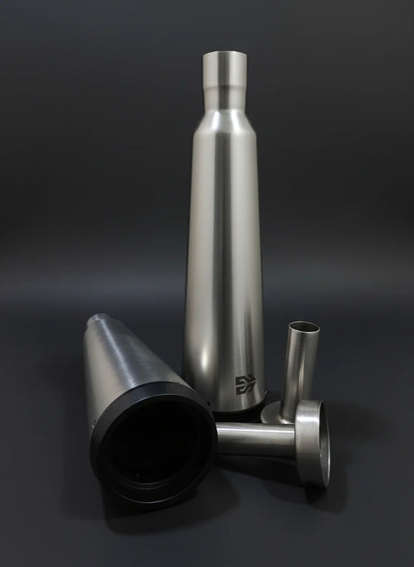 SS Motocorp Fat Cans Slip-On Exhaust Pair for Royal Enfield Interceptor 650 GT 650 Matte Mirror Black Finish