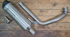 SS Motocorp Full System Exhaust for Royal Enfield Himalayan 450 Stainless Steel Header Carbon Fiber Tip Slip-On