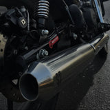SS Motocorp Slip-On Exhaust for Royal Enfield Meteor 350 Steel Polished Matte Black Finish