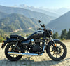 SS Motocorp Slip-On Exhaust for Royal Enfield Meteor 350 Steel Polished Matte Black Finish